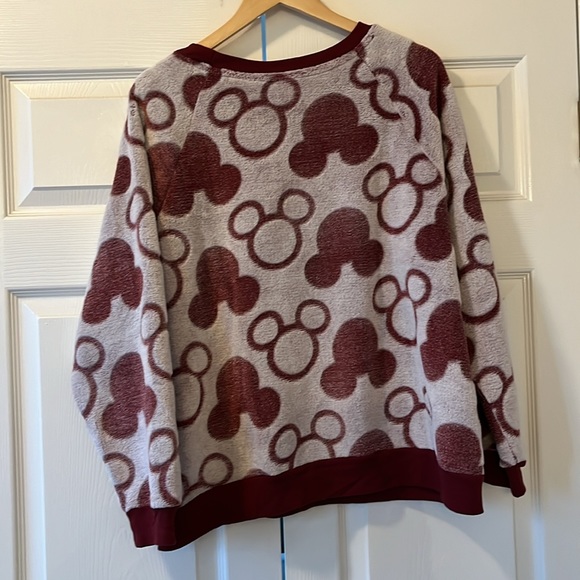 New Disney Mickey Mouse Crew Neck Jogger Set Fleece Women’s X-Large - Picture 2 of 8